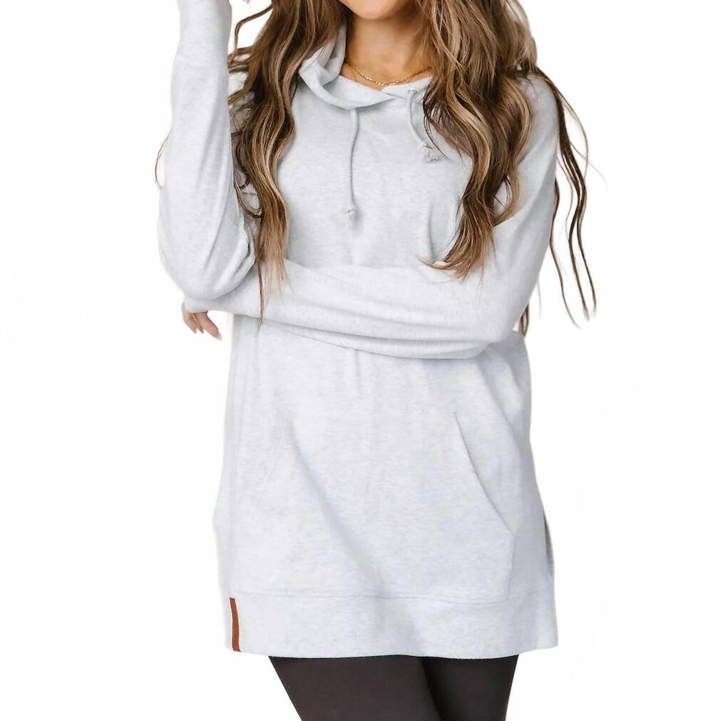 NEW AMPERSAND AVE side slit hoodie in white mist